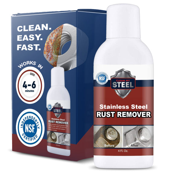 Stainless Steel Cleaner & Rust Remover - Works in Minutes - Our Rust Remover is the Secret to a Stainless Steel That Looks Like it Just Came Out of the Factory!