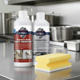 Stainless Steel Cleaner, Rust Remover and Protector Kits w/ Free Gloves and Sponge Protect and Preserve Your Stainless Steel Surfaces Effortlessly!