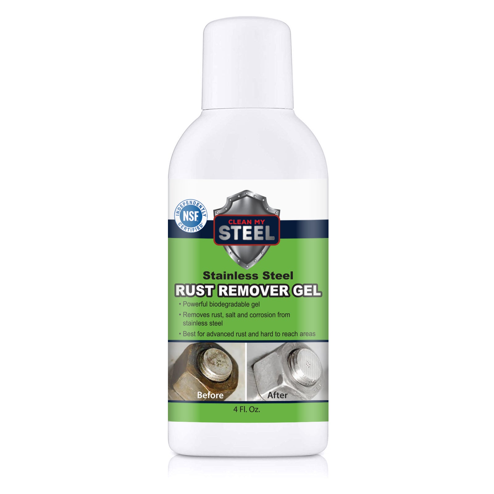 Rust remover for removing rust from steel